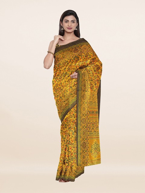 

Pothys Yellow & Green Floral Saree