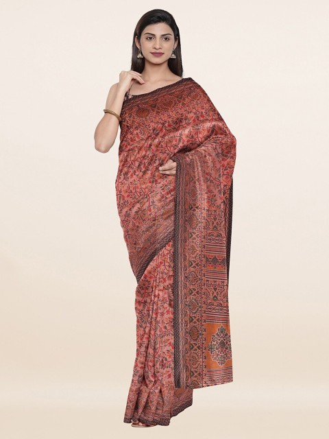 

Pothys Mauve & Grey Floral Printed Cotton Blend Saree