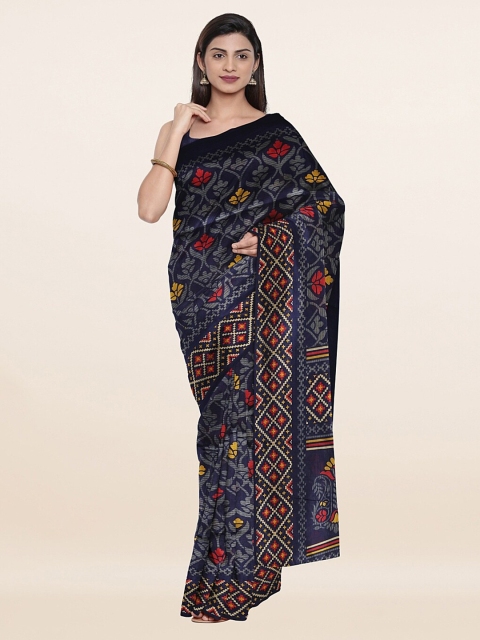 

Pothys Blue & Red Floral Printed Saree