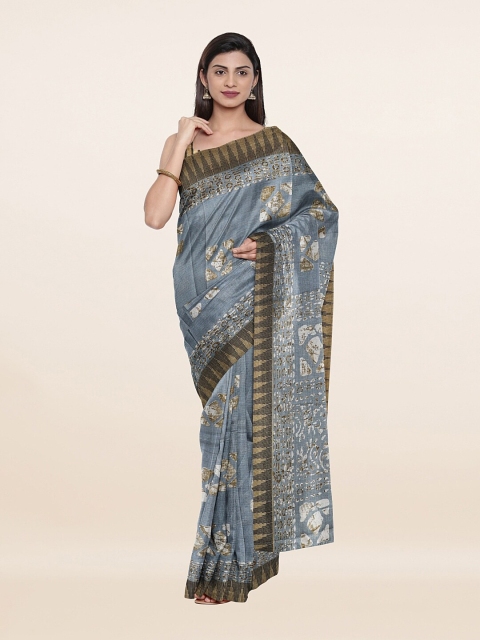 

Pothys Grey & Taupe Printed Saree