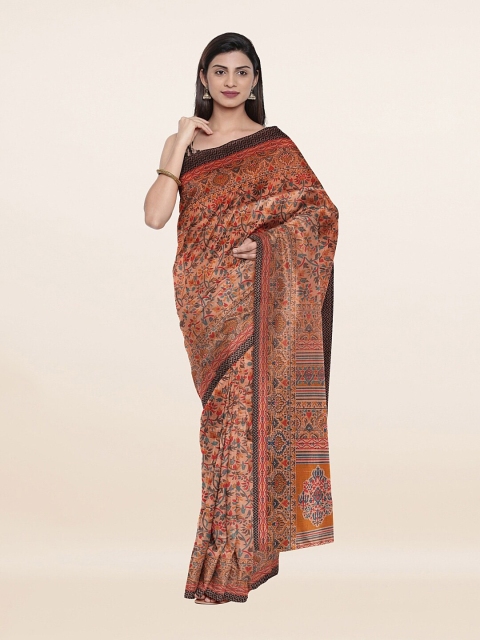 

Pothys Beige & Red Floral Printed Cotton Blend Saree
