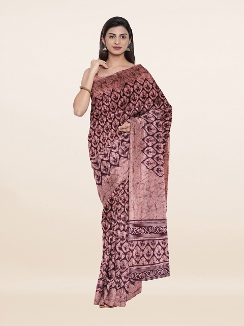 

Pothys Violet & Pink Floral Printed Saree