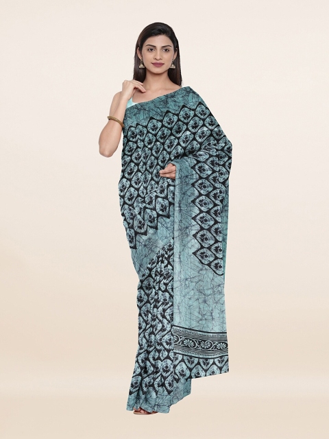 

Pothys Black & Blue Cotton Blend Saree