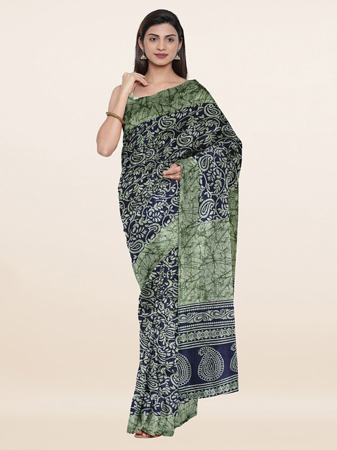 

Pothys Blue & Green Paisley Saree