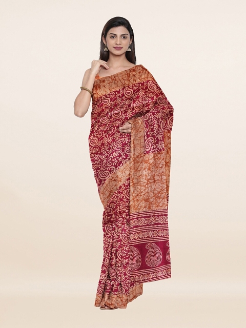 

Pothys Purple & Gold-Toned Ethnic Motifs Saree