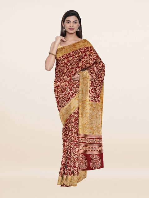 

Pothys Maroon & Beige Ethnic Motifs Saree