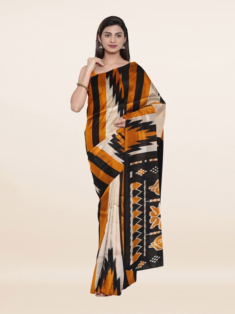 

Pothys Mustard & Black Saree