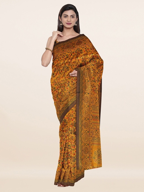 

Pothys Mustard & Green Floral Saree