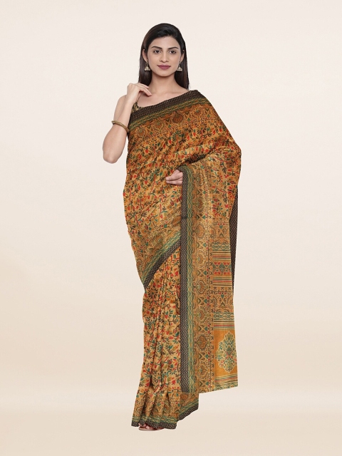 

Pothys Green & Yellow Floral Printed Saree