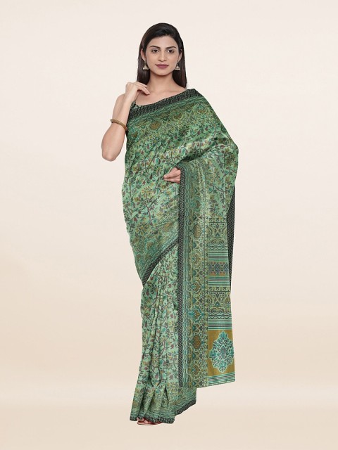 

Pothys Green & Grey Floral Printed Saree