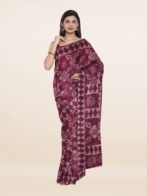 

Pothys Purple & White Floral Printed Saree
