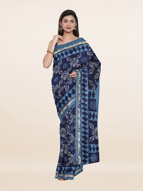 

Pothys Blue & White Floral Saree