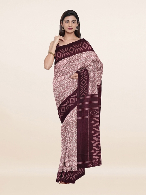 

Pothys Mauve & White Geometric Printed Saree