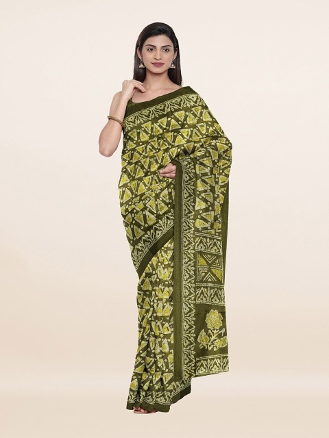 

Pothys Green & Olive Green Printed Saree