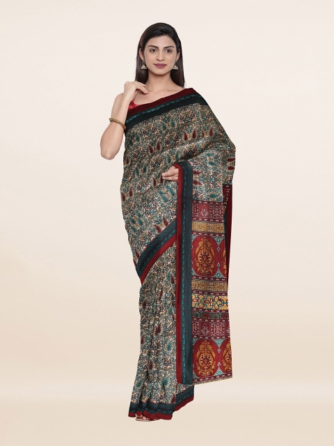 

Pothys Multicoloured Ethnic Motif Printed Cotton Blend Saree, Multi
