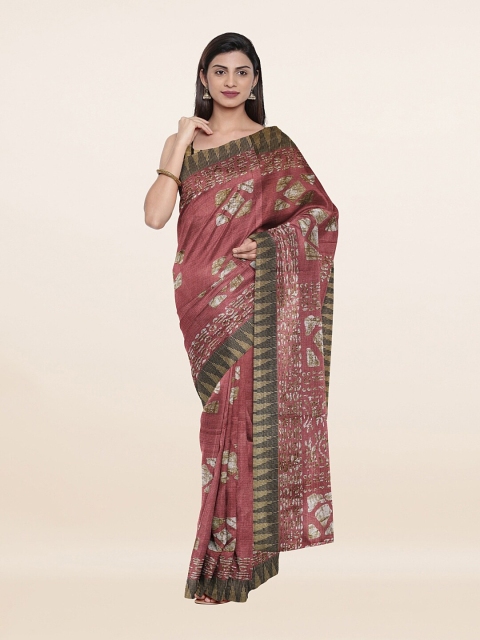 

Pothys Mauve & Cream-Coloured Cotton Blend Saree