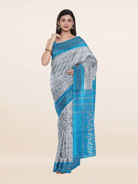 

Pothys Grey & Blue Saree