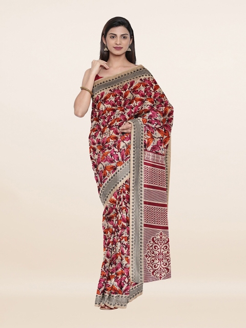 

Pothys Multicoloured Floral Printed Cotton Blend Saree, Multi