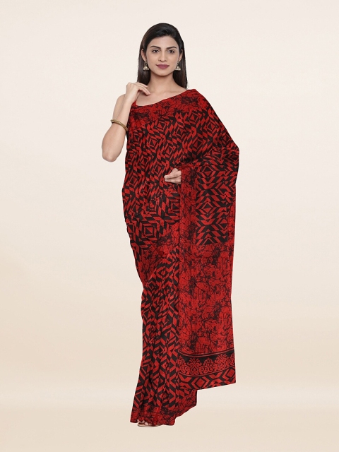 

Pothys Red & Black Geometric Printed Saree