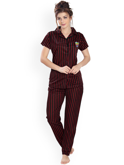 

Ever Loved Women Black Printed Night suit