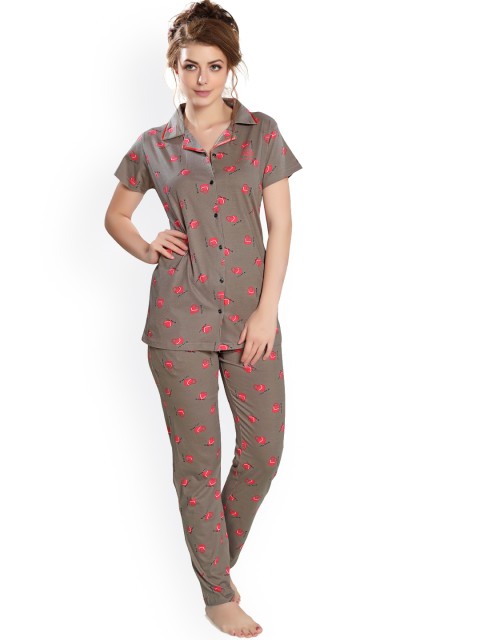 

Ever Loved Women Brown Printed Night suit