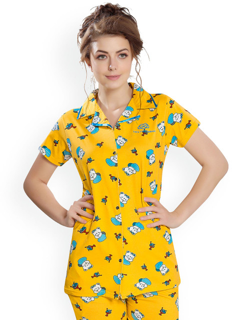 

Ever Loved Women Yellow Printed Night suit