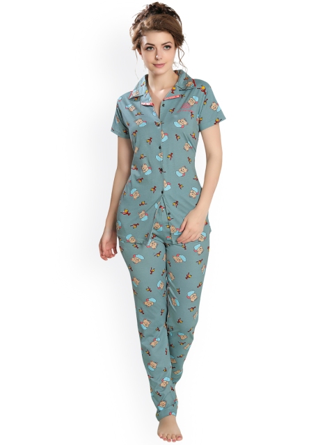 

Ever Loved Women Sea Green Printed Night suit