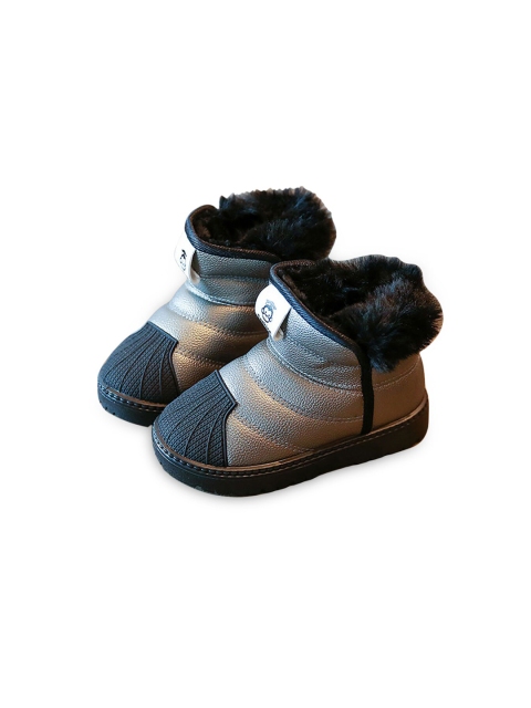 

Hopscotch Kids Silver Colored Striped Mid Top Snow Boot