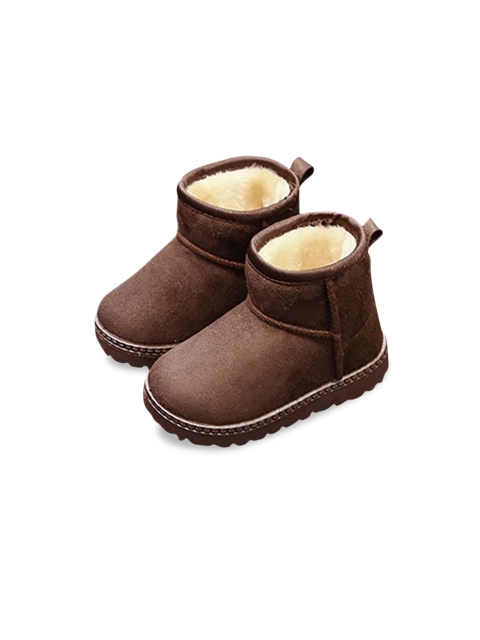 

Hopscotch Girls Brown Solid Rubber Snow Boots