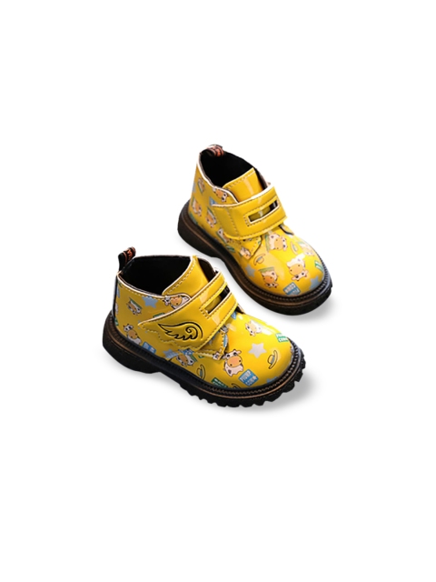 

Hopscotch Girls Yellow PU Printed Ankle Boots