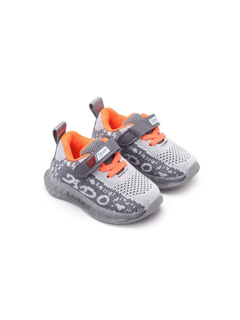 

Hopscotch Girls Grey Printed PU Slip-On Sneakers