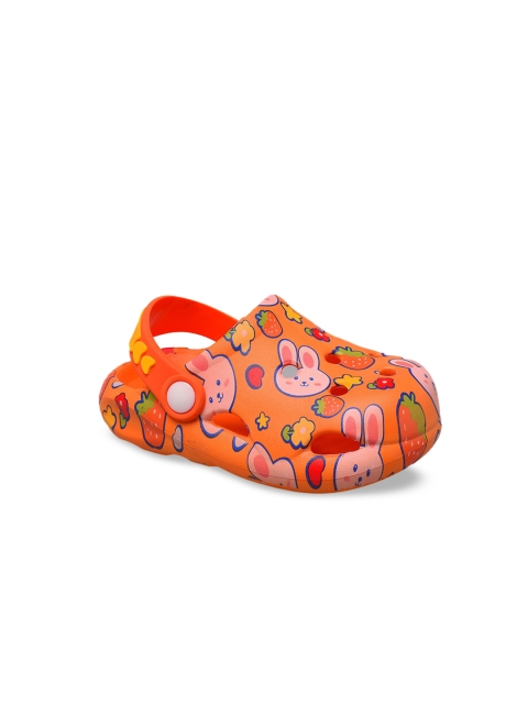 

Hopscotch Girls Orange Printed PU Slip-On Sneakers