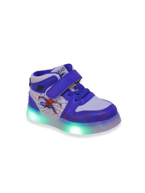 

Hopscotch Unisex Kids Blue Printed PU Sneakers