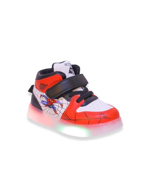 

Hopscotch Unisex Kids Red Colourblocked PU Sneakers