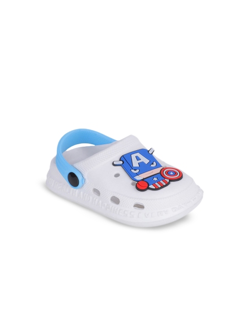 

Hopscotch Unisex Kids White Printed PU Clogs