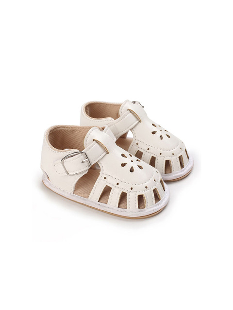 

Hopscotch Unisex Kids White PU Comfort Sandals
