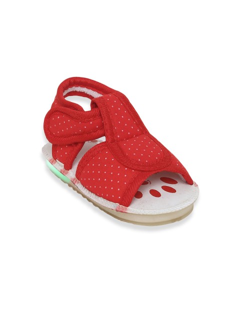 

Hopscotch Unisex Kids Red & White Comfort Sandals