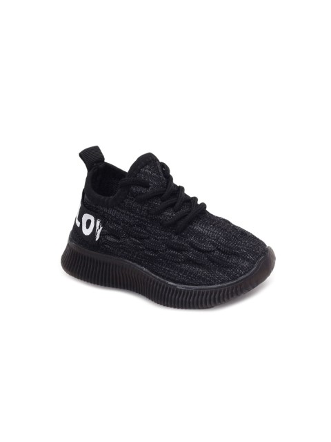 

Hopscotch Girls Black Woven Design PU Sneakers