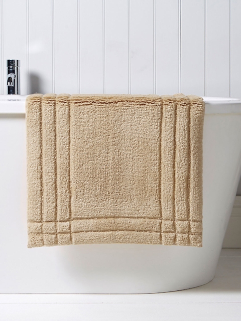 

CHRISTY Beige Cotton Rectangular Bath Rug