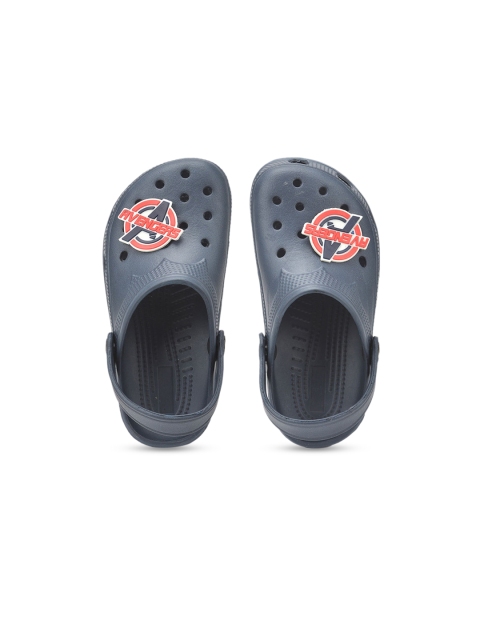 

Hopscotch Boys Blue Printed PU Clogs
