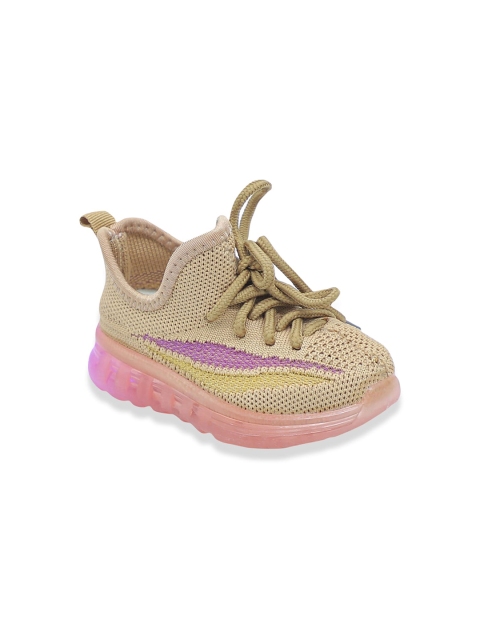 

Hopscotch Unisex Kids Beige Textured PU Sneakers