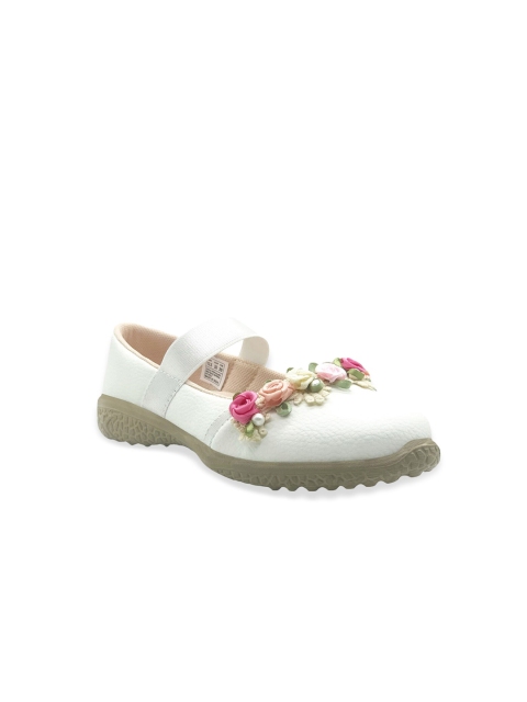 

Hopscotch Girls White Colourblocked PU Flatforms