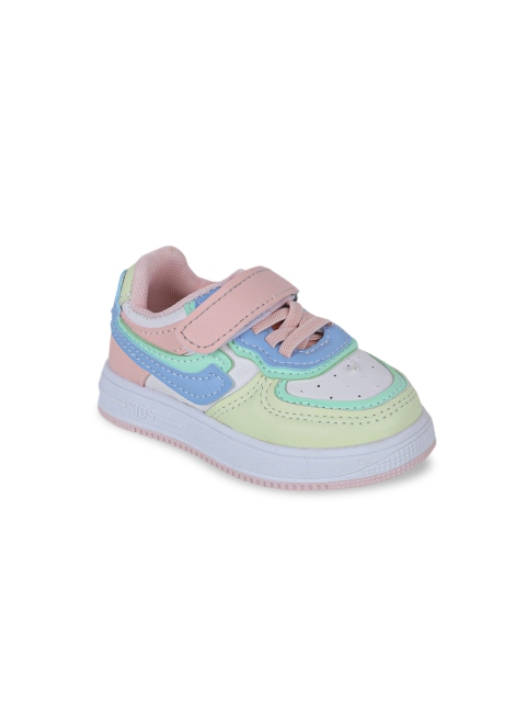 

Hopscotch Unisex Kids Pink Printed PU Slip-On Sneakers
