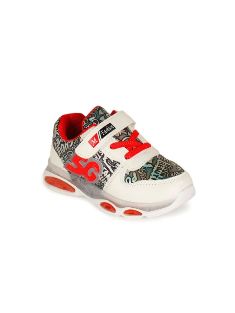 

Hopscotch Unisex Kids Black Printed PU Sneakers