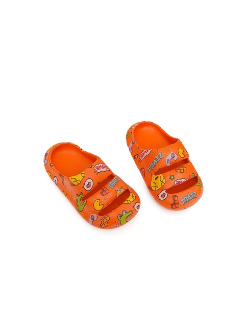 

Hopscotch Unisex Kids Orange & Green Rubber Thong Flip-Flops