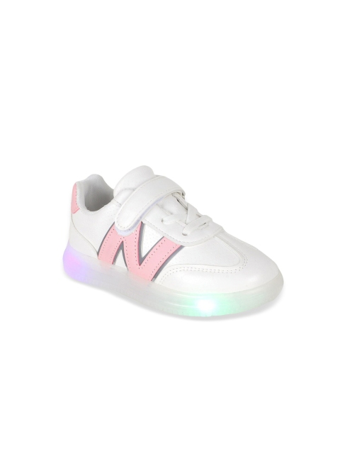 

Hopscotch Unisex Kids Pink Striped PU Sneakers