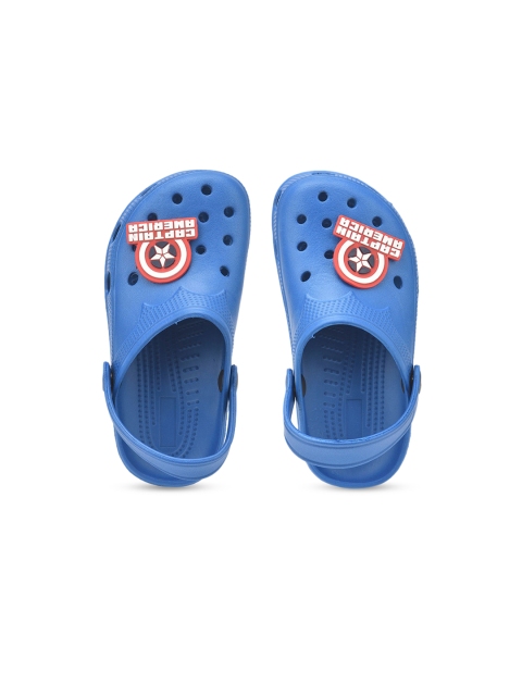 

Hopscotch Boys PU Slip-On Marvel Avengers Applique Clogs in Blue Color