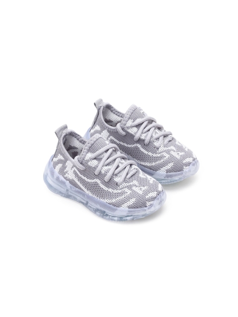 

Hopscotch Girls Grey Woven Design PU Sneakers