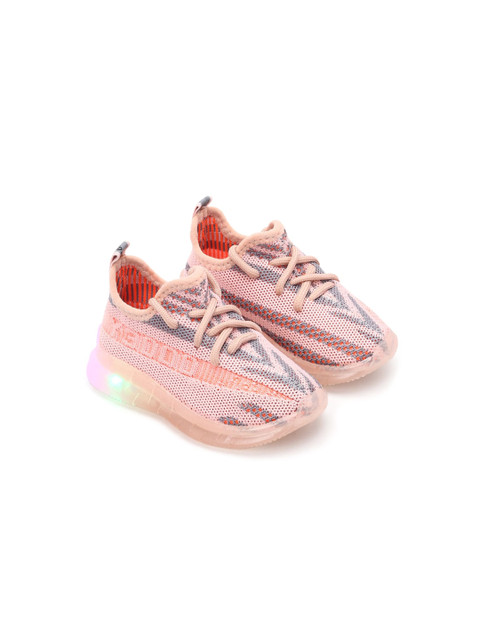 

Hopscotch Girls Pink Printed PU Sneakers