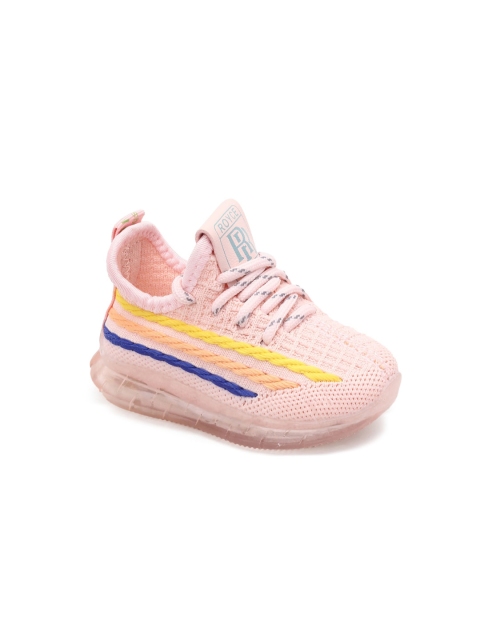 

Hopscotch Girls Pink Woven Design PU Sneakers